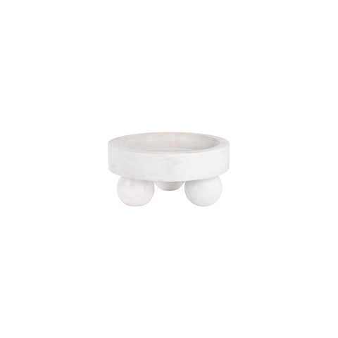 04725 Chef Inox Serve Marble Round Display Bowl w/ Large Ball Feet 250x118mm