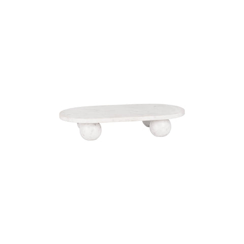 04726 Chef Inox Serve Marble Oval Platter w/ Large Round Feet 460x260x85mm