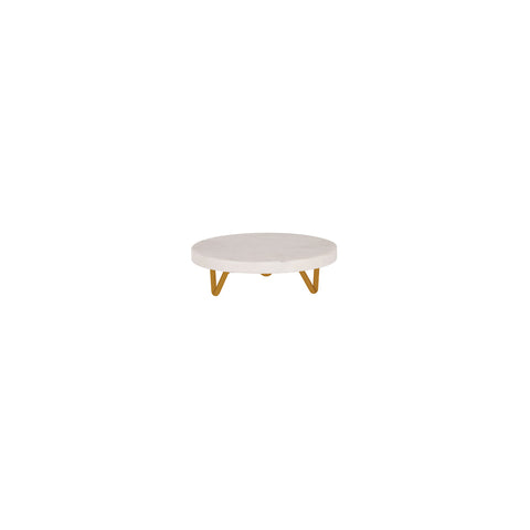 04751 Chef Inox Serve Marble Round Display Stand w/ Metal Legs 200x55mm