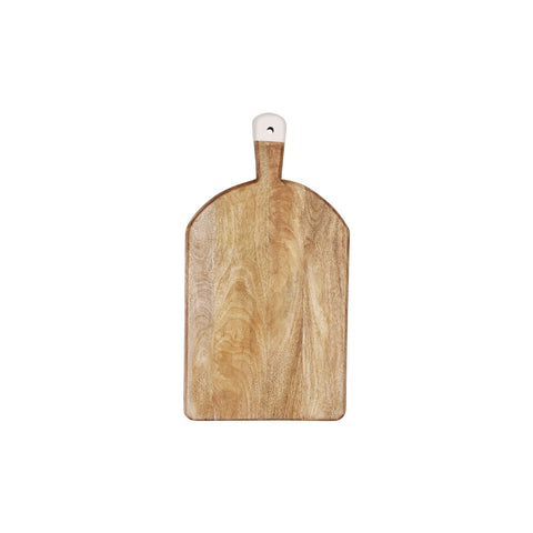 04990 Chef Inox Serve Mangowood Rectangular Serving Board w/ White Handle 520x280x30mm