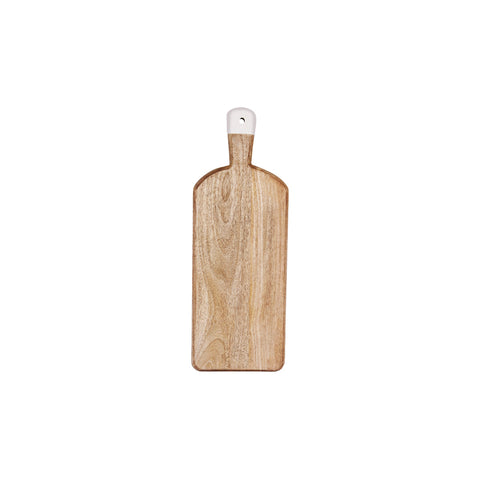 04991 Chef Inox Serve Mangowood Rectangular Serving Board w/ White Handle 500x180x30mm