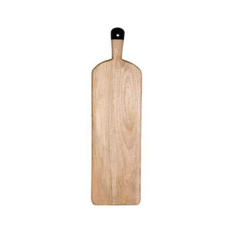 04995 Chef Inox Serve Mangowood Rectangular Serving Board w/ Black Handle 700x200x40mm
