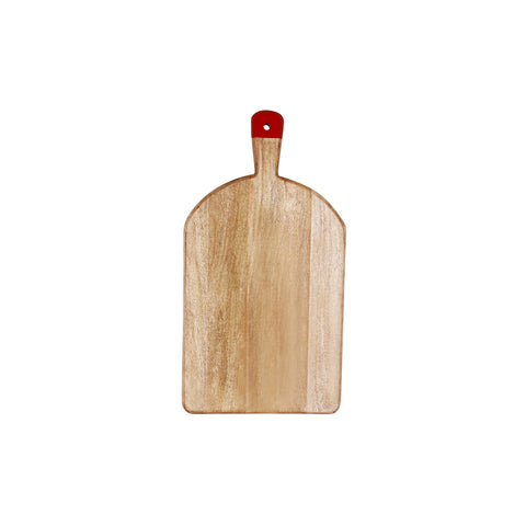 04997 Chef Inox Serve Mangowood Rectangular Serving Board w/ Red Handle 520x280x40mm