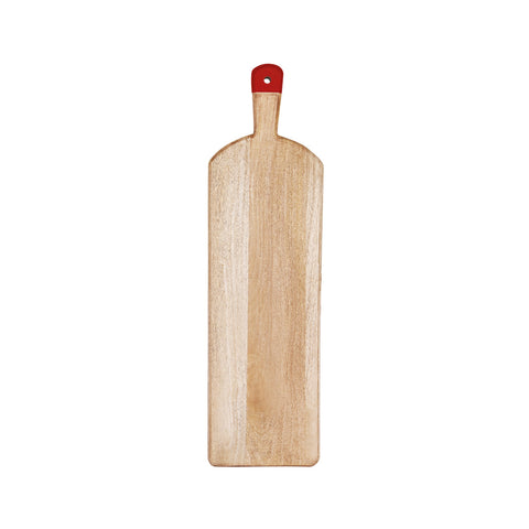 04998 Chef Inox Serve Mangowood Rectangular Serving Board w/ Red Handle 700x200x40mm