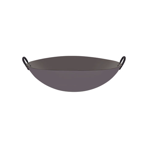 05218 Chef Inox Asian Woks Two Handle Iron Wok 450mm