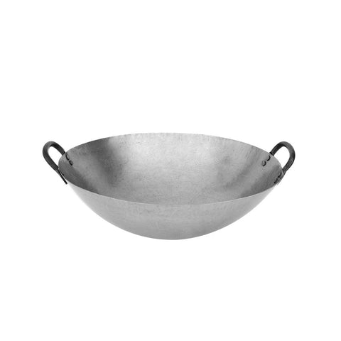 20522 Chinese Cooking Utensils Round Iron Wok w/ 2 Handles 550mm
