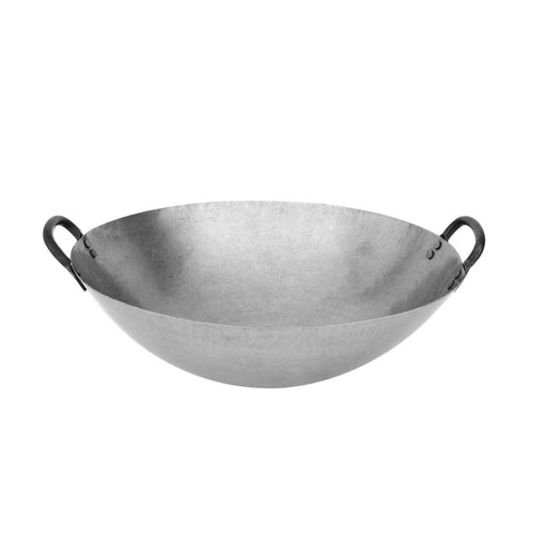 20524 Chinese Cooking Utensils Round Iron Wok w/ 2 Handles 600mm