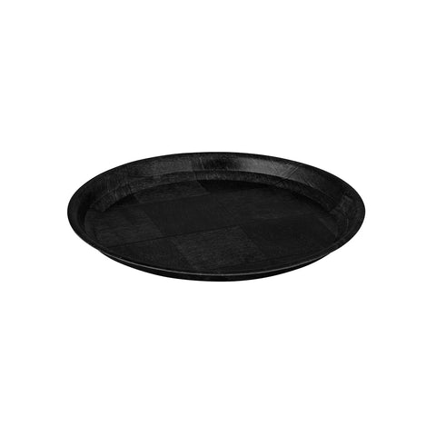 41512-BK Trays & Platters Trenton Round Tray Black Wood 300mm