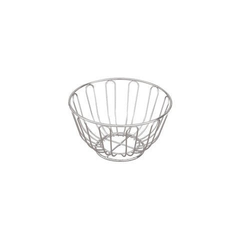 41820 Serving Baskets Round Bread Basket Chrome Plated 200x115mm