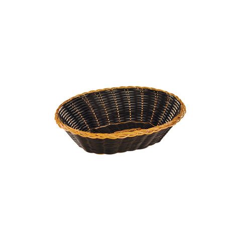 41879 Serving Baskets Oval Bread Basket Black 230x160x52mm