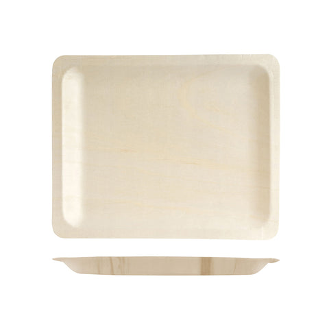 475127 Bio Wood Disposables Bio Wood Rectangular Plate 270x220mm