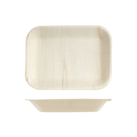 475222 Bio Wood Disposables Bio Wood Rectangular Bowl 220x170mm
