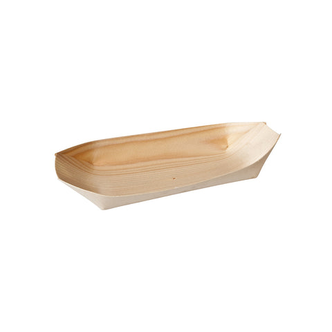 47814 Bio Wood Disposables Bio Wood Oval Boat 140x75mm