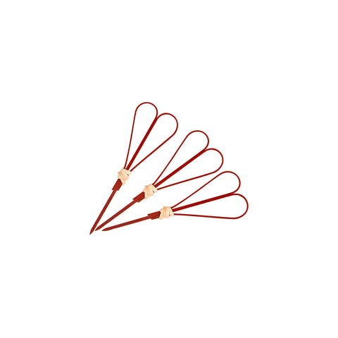 47980-R Garnishes & Skewers Heart Skewer Red Bamboo 100mm