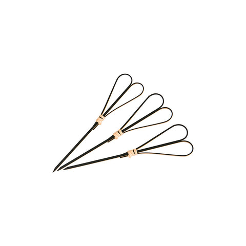 47982-BK Garnishes & Skewers Heart Skewer Black Bamboo 120mm