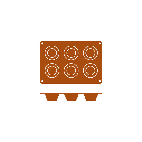 54623 Silicone Moulds Muffin Mould 300x175mm / 100ml