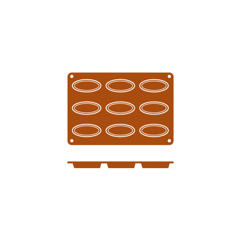 54639 Silicone Moulds Barqueta Mould 300x175mm / 40ml