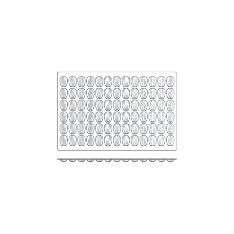 54830 Silicone Moulds Mini Madelaine Mould 600x400mm / 11ml
