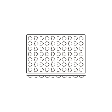 54832 Silicone Moulds Mini Heart Mould 600x400mm / 11ml