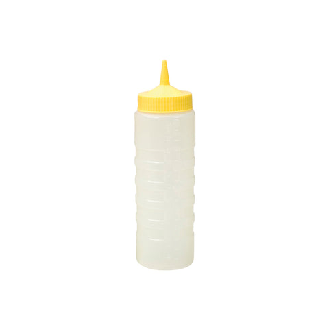 69434-Y Squeeze Bottles Clear Sauce Bottle w/ Yellow Lid 750ml