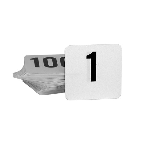 70210 Table Numbers Black on White Sets Table Numbers Black on White Set 1-25 50x50mm