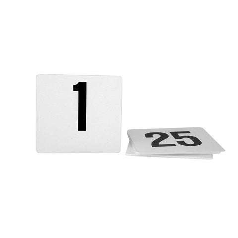 70250 Table Numbers Black on White Sets Table Numbers Black on White Set 1-25 105x95mm