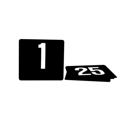 70256 Table Numbers White on Black Set Table Numbers White on Black Set 1-50 105x95mm
