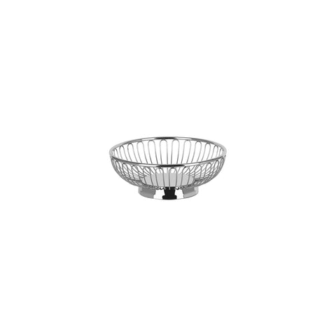 70355 Chef Inox Display Baskets & Bowls Round Wire Basket Solid Base Stainless Steel 172x60mm