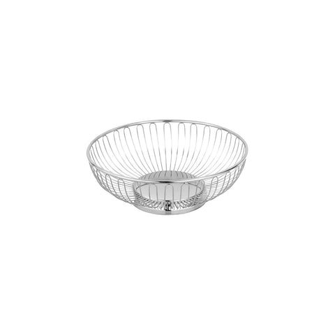 70356 Chef Inox Display Baskets & Bowls Round Wire Basket Solid Base Stainless Steel 246x85mm