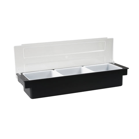 70833 Dispensers / Organisers Condiment Dispenser 3 Compartment Plastic 160x500x95mm