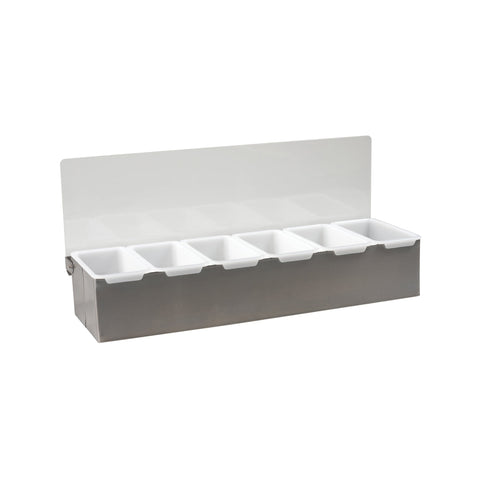 70836 Dispensers / Organisers Condiment Dispenser 6 Compartment Stainless Steel 150x305x90mm