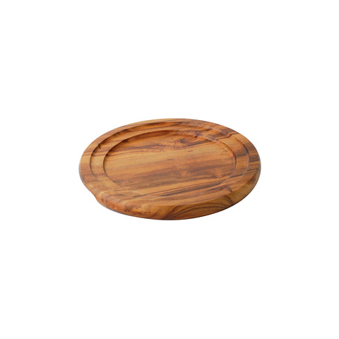 74850 Wooden Servingware Moda Dorf Round Wooden Tray Acacia Wood 230mm
