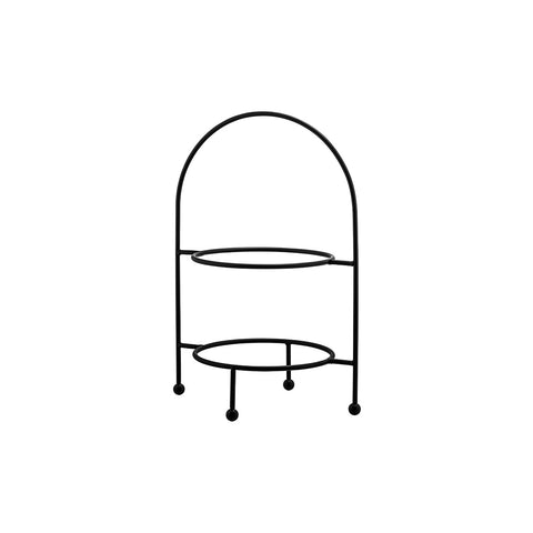 76270-BK Platter Stands Trenton Black Round 2-Tier Display Stand 470mm