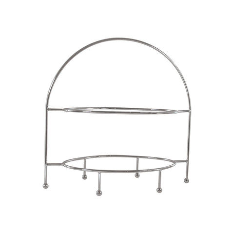 76280 Platter Stands Trenton Oval 2-Tier Plate Stand Chrome 520mm