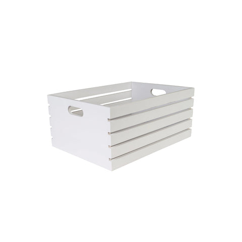 76748 Buffetware Moda Brooklyn White Acacia Wood Crate 410x300x180mm
