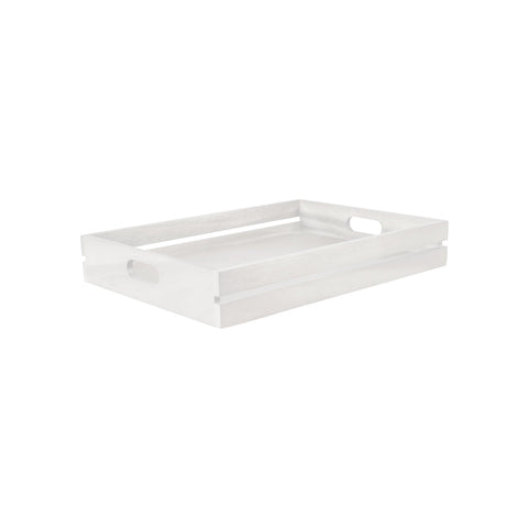 76764 Buffetware Moda Brooklyn White Acacia Wood Serving Tray 450x320x70mm