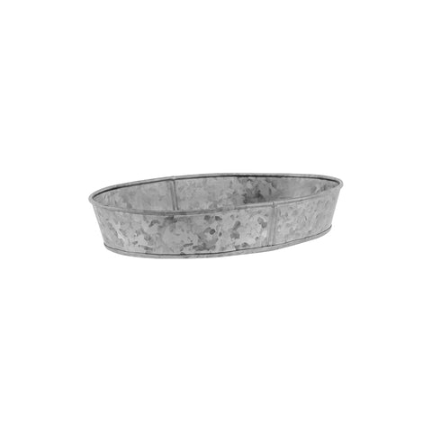 78660 Chef Inox Coney Island Oval Galvanised Tray Plain Large 275x185x45mm