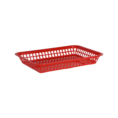 78697 Chef Inox Coney Island Rectangular Basket Red Plastic 300x215mm