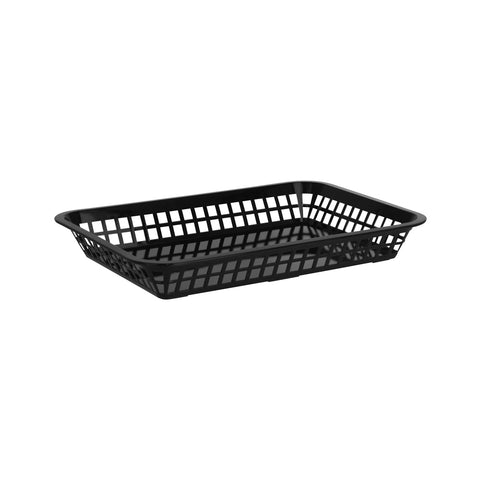 78699 Chef Inox Coney Island Rectangular Basket Black Plastic 300x215mm