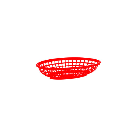 78700 Chef Inox Coney Island Oval Basket Red Plastic 235x150x47mm