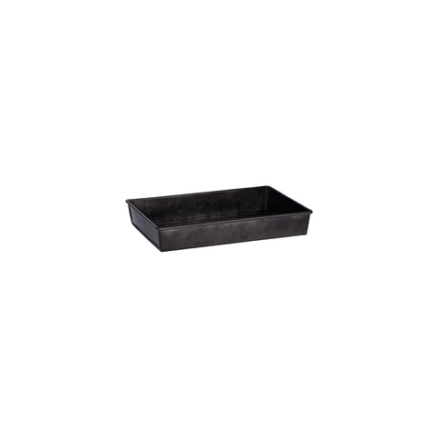 78730 Chef Inox Coney Island Rectangular Flared Tray Black Galvanised 240x160x40mm