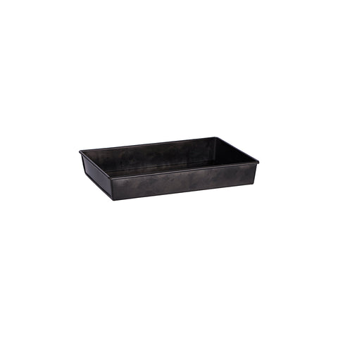 78740 Chef Inox Coney Island Rectangular Flared Tray Black Galvanised 270x190x45mm