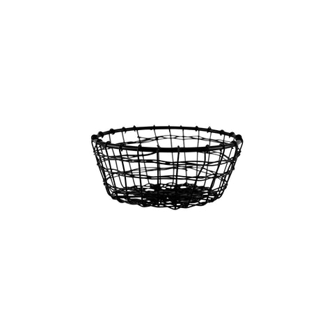 78749 Chef Inox Coney Island Patina Round Mesh Wire Basket Black 160x70mm