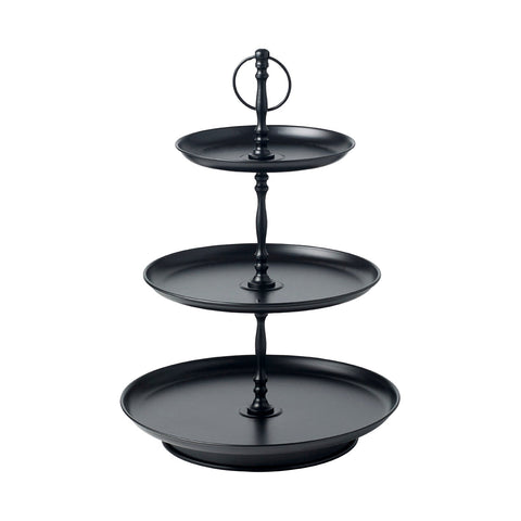 78785 Chef Inox Coney Island 3-Tier Tea Stand Black Galvanised 180 / 250 / 310x470mm