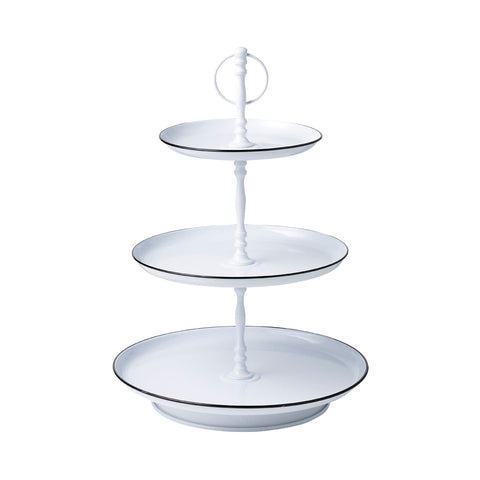 78786 Chef Inox Coney Island 3-Tier Tea Stand White Galvanised 180 / 250 / 310x470mm