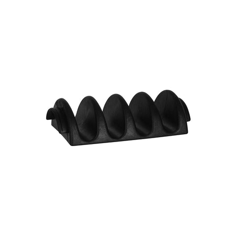 78796 Chef Inox Coney Island 4-Compartment Taco Holder / Stand Polypropylene Black 232x130x68mm