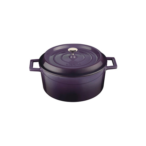 799024-P Round Casserole Round Casserole Purple Cast Iron 115x240mm / 4.5Lt