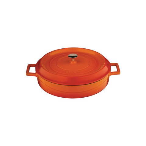 799228-O Low Round Casserole Low Round Casserole Orange Cast Iron 280mm / 3.4Lt