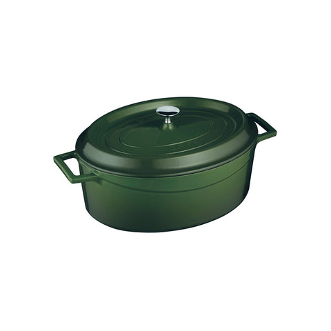 799529-GN Oval Casserole Oval Casserole Green Cast Iron 290x230x110mm / 4.8Lt