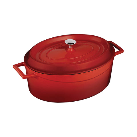 799533-R Oval Casserole Oval Casserole Red Cast Iron 330x265x120mm / 6.4Lt